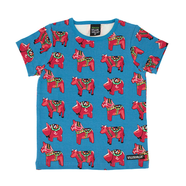 Villervalla - SS Tee - Mixed Dala - Marine