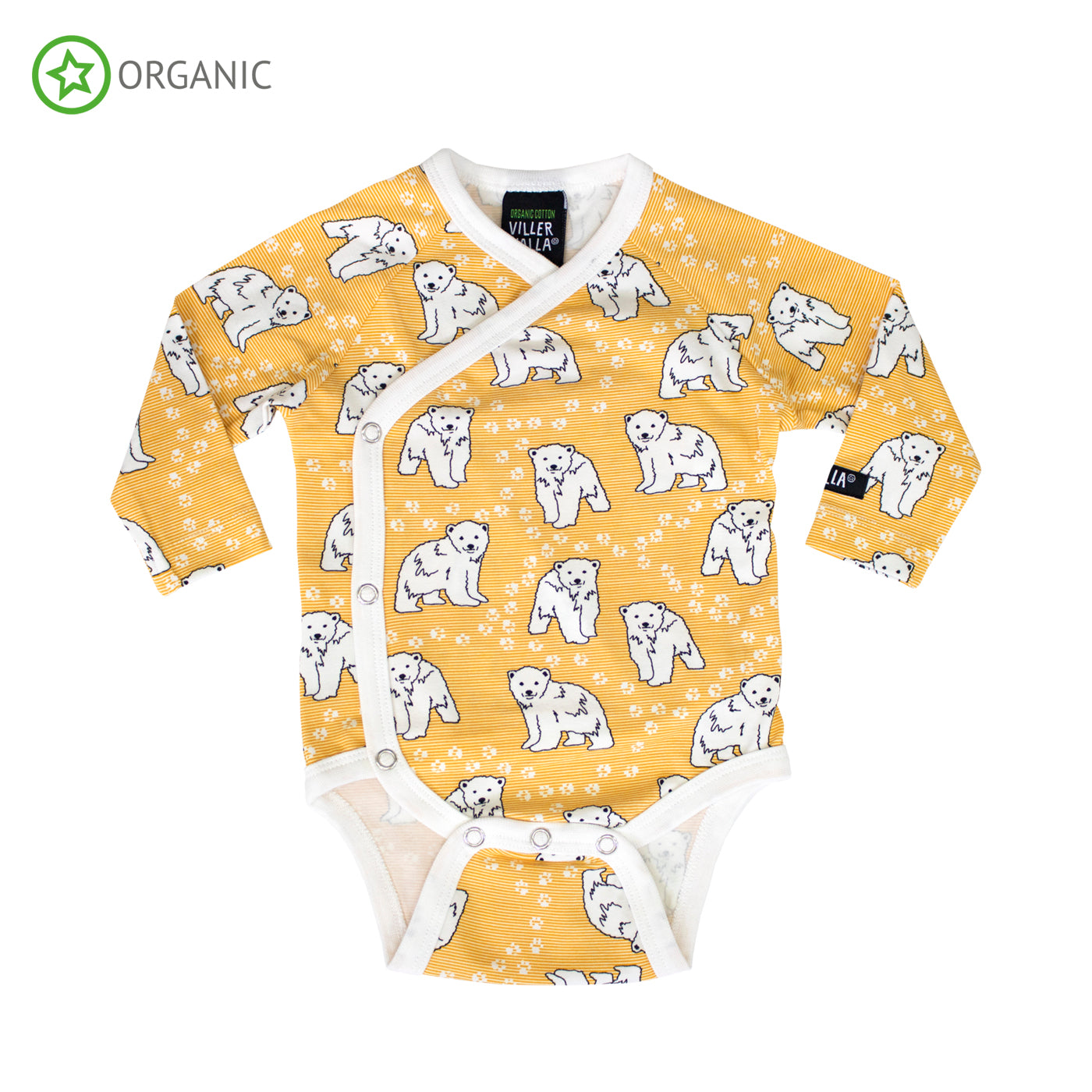 Villervalla - Wrap Body Suit - Polar Bears - Honey ** LAST ONE sz 80cm