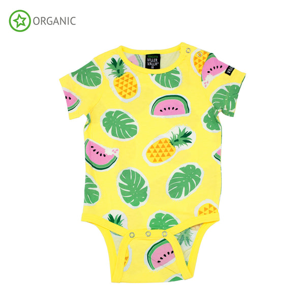 PRICE DROP * Villervalla - S/S Bodysuit - Tropical Fruits - Lemonade