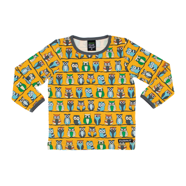 Villervalla - LS Tee - Owls - Saffron