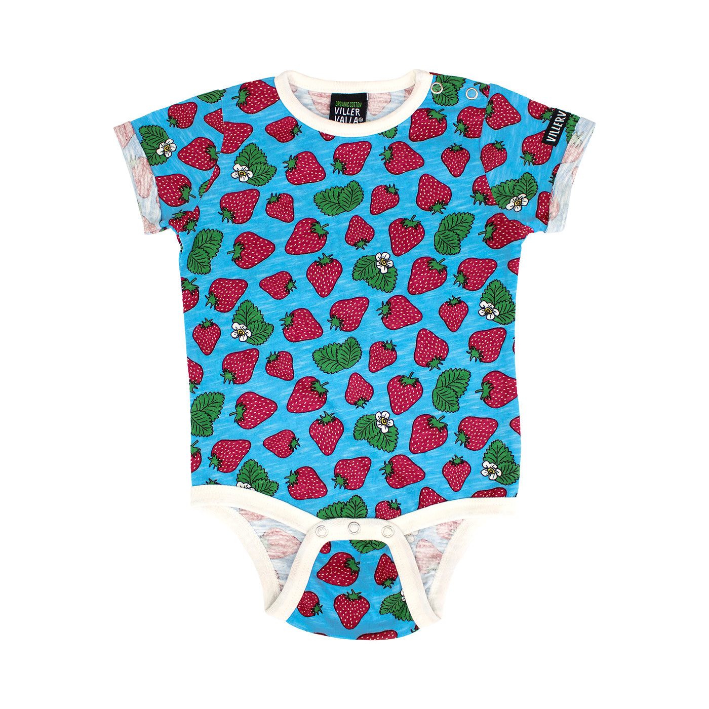 Villervalla SS Bodysuit - Strawberry - Aqua
