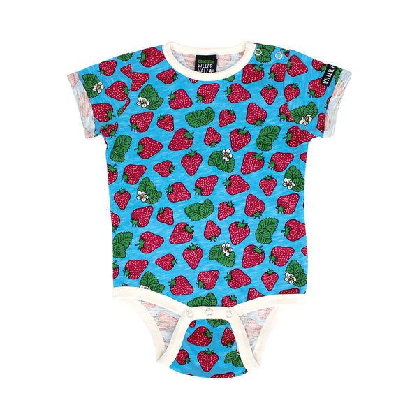 Villervalla SS Bodysuit - Strawberry - Aqua
