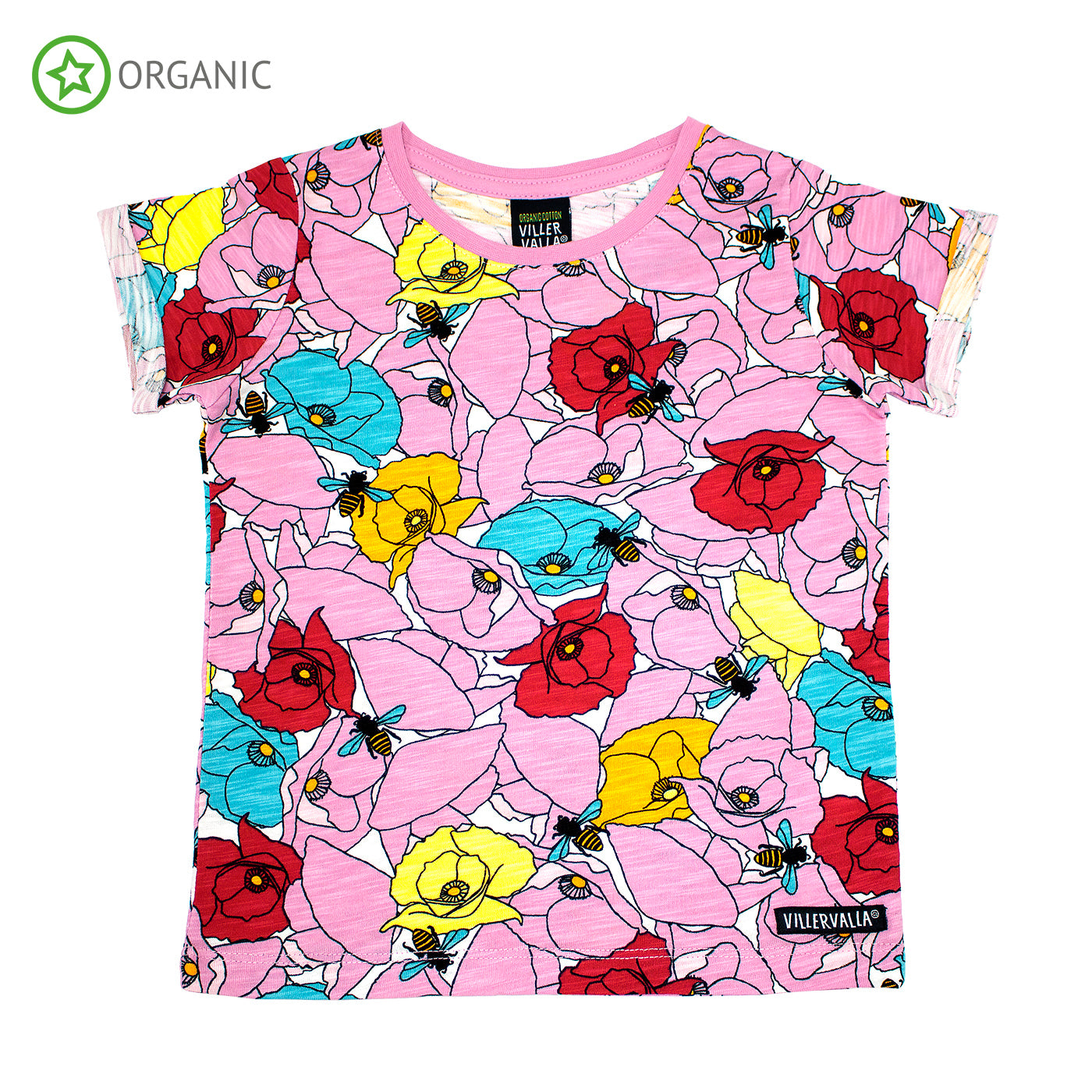 Villervalla - Poppy - S/S tee - Azalea Pink ** LAST ONE 80cm