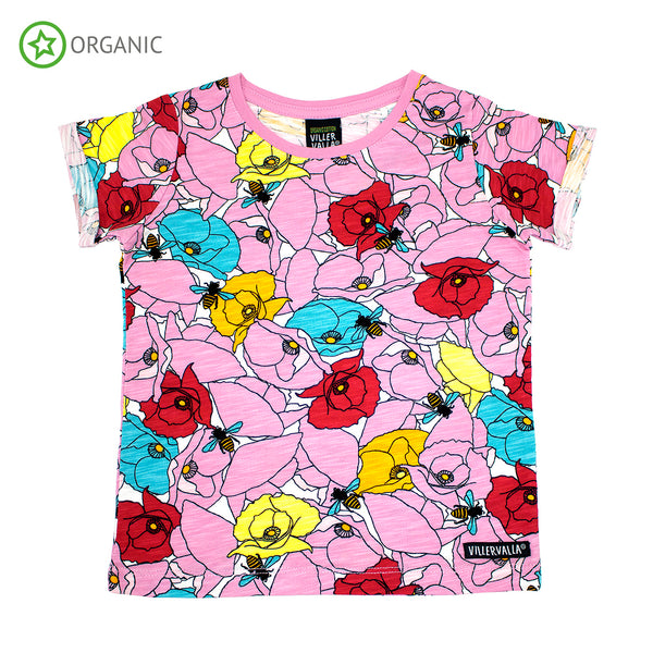Villervalla - Poppy - S/S tee - Azalea Pink ** LAST ONE 80cm