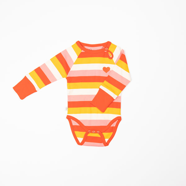 Alba - Kay LS Bodysuit - Strawberry Ice Stripes ** LAST ONE sz 92cm