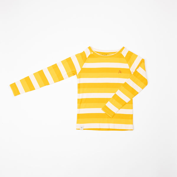 Alba - Everyday Long Tee - Daffodil Stripes