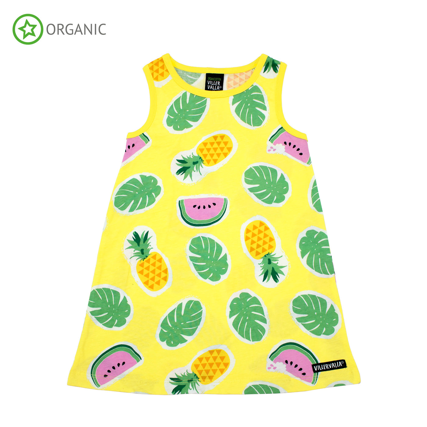 Villervalla - Sleeveless Dress - Tropical Fruits - Lemonade