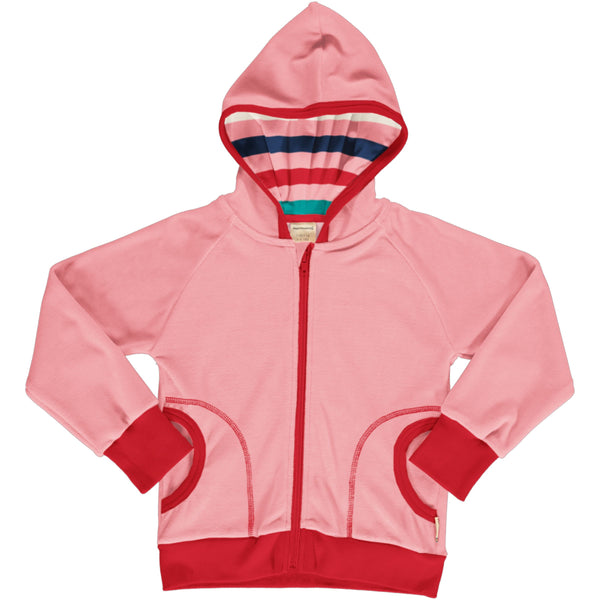 Maxomorra - Zip Hoodie - Velour - Blossom **LAST SIZE 86/92cm
