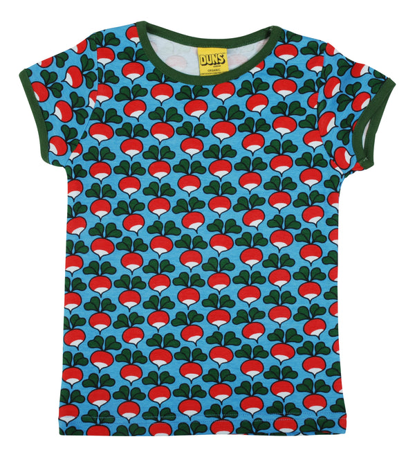 Duns Sweden SS Tee - Radish - Azure Blue