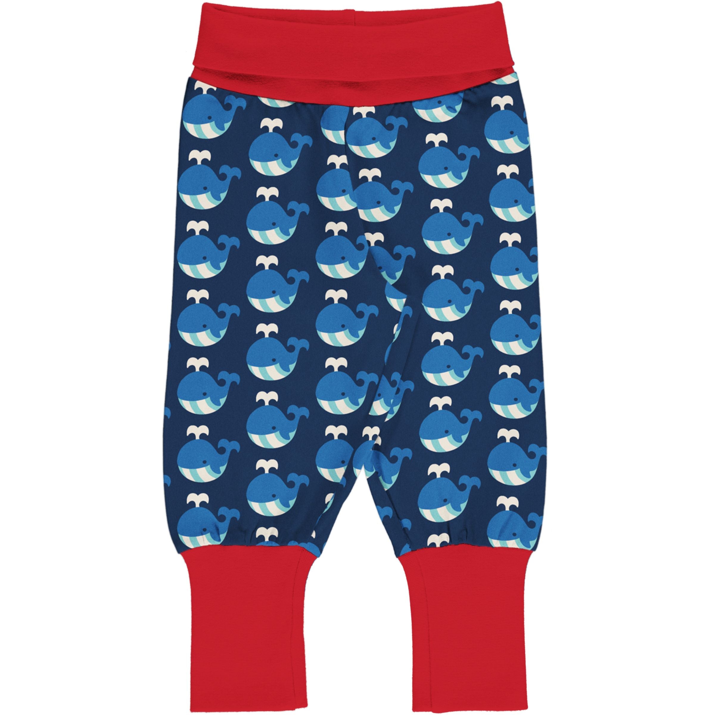 Maxomorra - Rib Pants - Whale ** LAST SZ 62/68cm