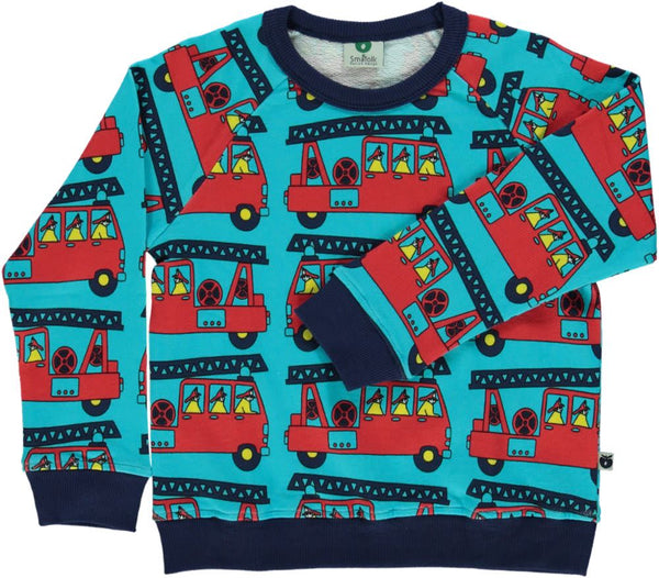 Smafolk - Sweatshirt - Firetruck - Blue