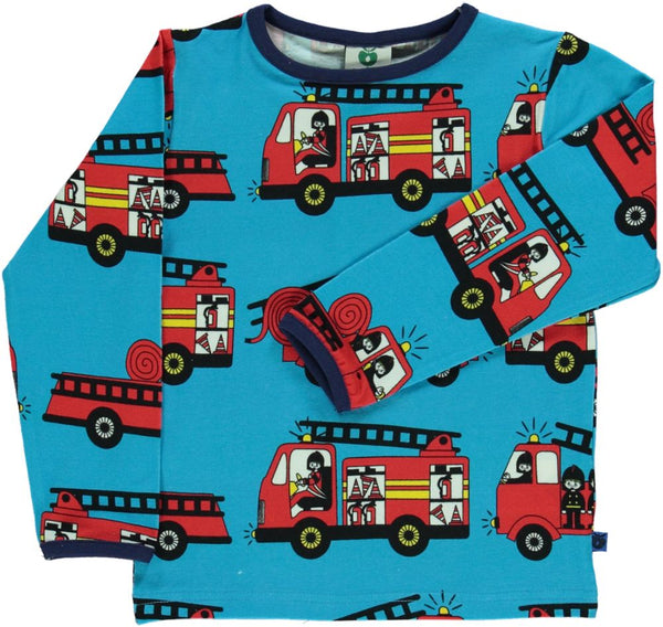 Smafolk - LS Tee - Firetruck - Ocean Blue