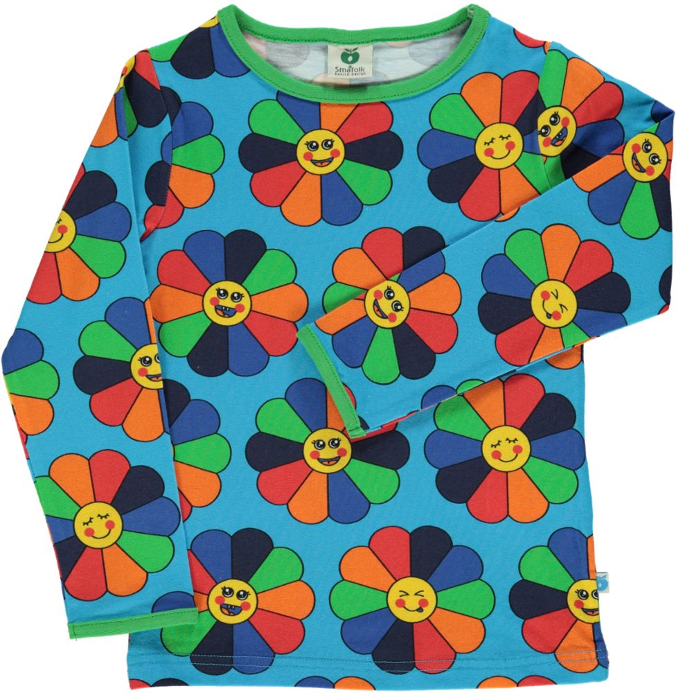 Smafolk - LS Tee - Flower - Ocean Blue