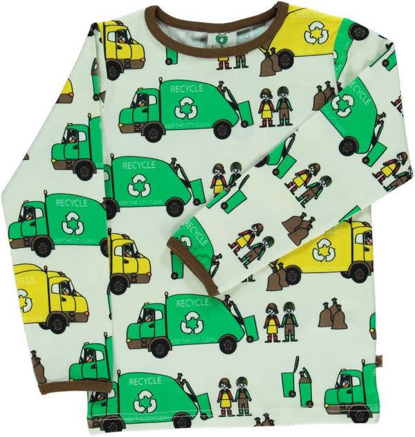 Smafolk - LS Tee - Garbage Truck - Cream