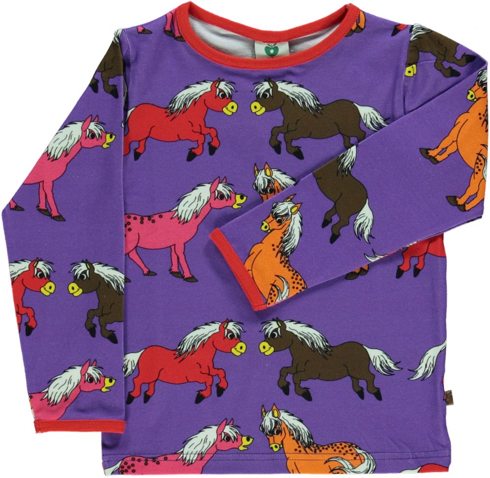Smafolk - LS Tee - Horses - Purple Heart
