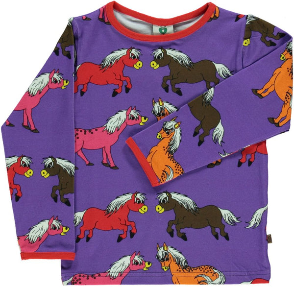Smafolk - LS Tee - Horses - Purple Heart