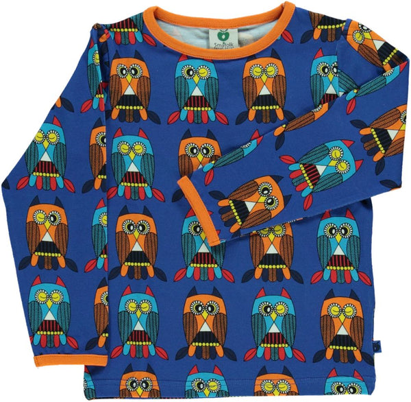 Smafolk - LS Tee - Owl - Blue Lolite