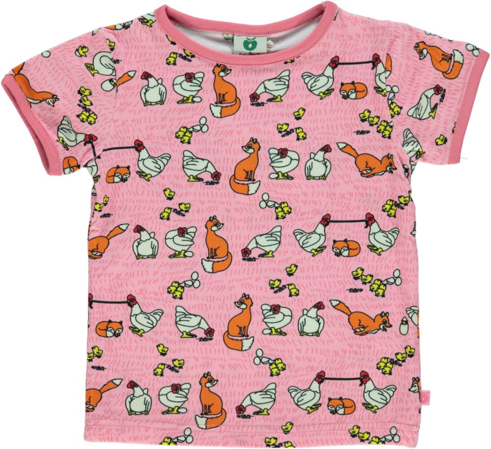 Smafolk - SS Tee - Chicken & Fox - Sea Pink