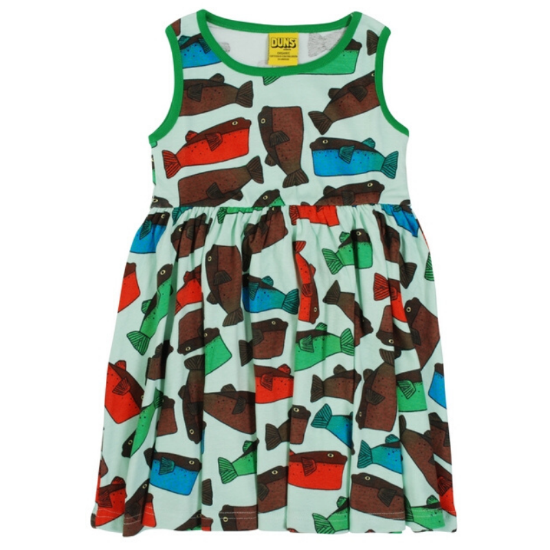 Duns Sweden Sleeveless Dress with Gathered Skirt - Fugu - Minty Blue
