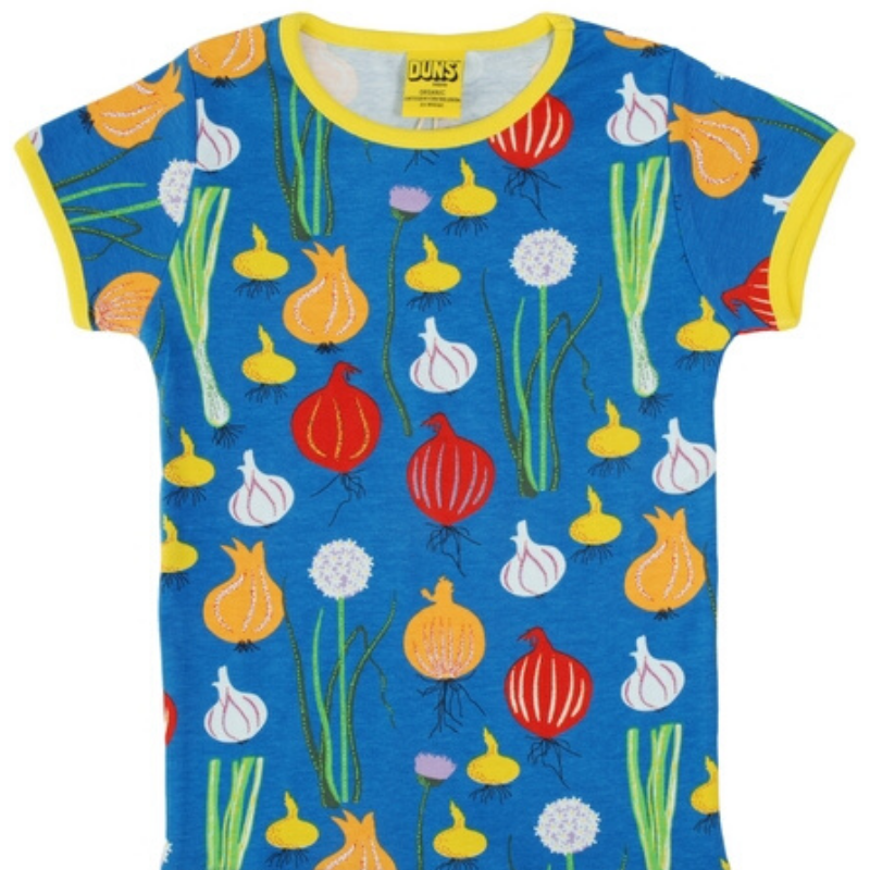 Duns Sweden SS Tee - Garlic, Chives and Onion - Blue ** LAST ONE sz 134cm