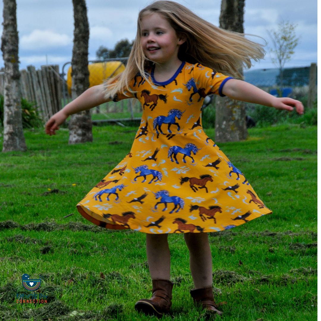 Coddi & Womple - SS Twirl Dress - Storm Horse ** LAST ONE sz 2