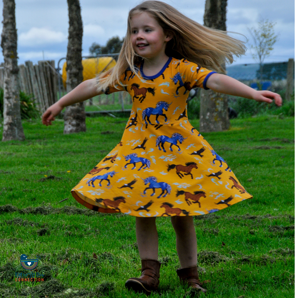 Coddi & Womple - SS Twirl Dress - Storm Horse ** LAST ONE sz 2