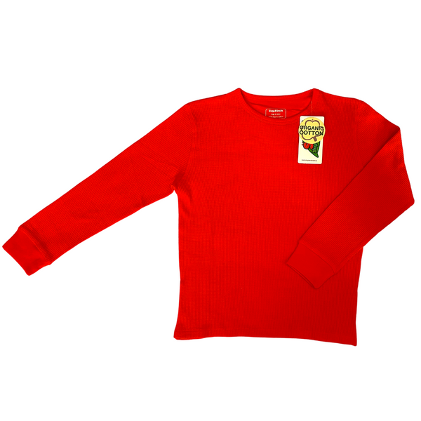 Slugs & Snails - Organic Waffles - LS Top - Red (Adult Sizes)