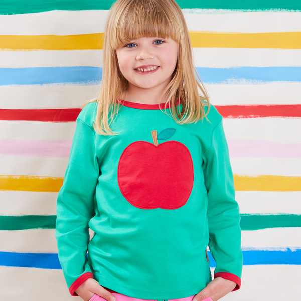 Toby Tiger - LS Tee - Organic Green Apple Applique