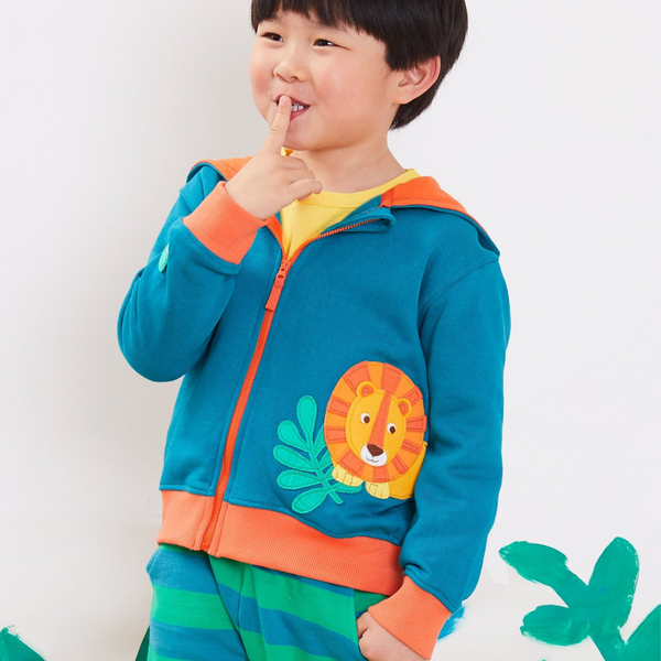 Toby Tiger - Organic Lion Applique Hoodie