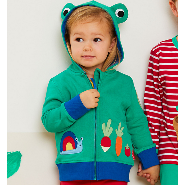 Toby Tiger - Organic Frog Applique Hoodie