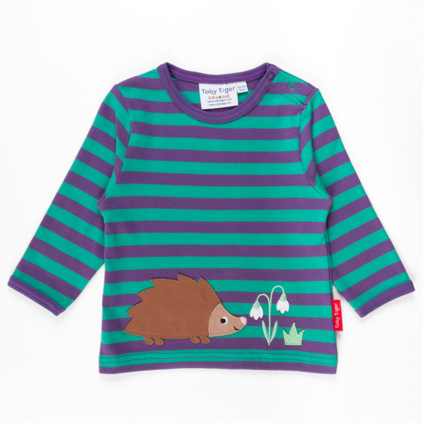 Toby Tiger - LS Tee - Organic Hedgehog Applique