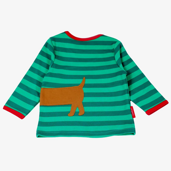 Toby Tiger - LS Tee - Organic Christmas Dog Applique