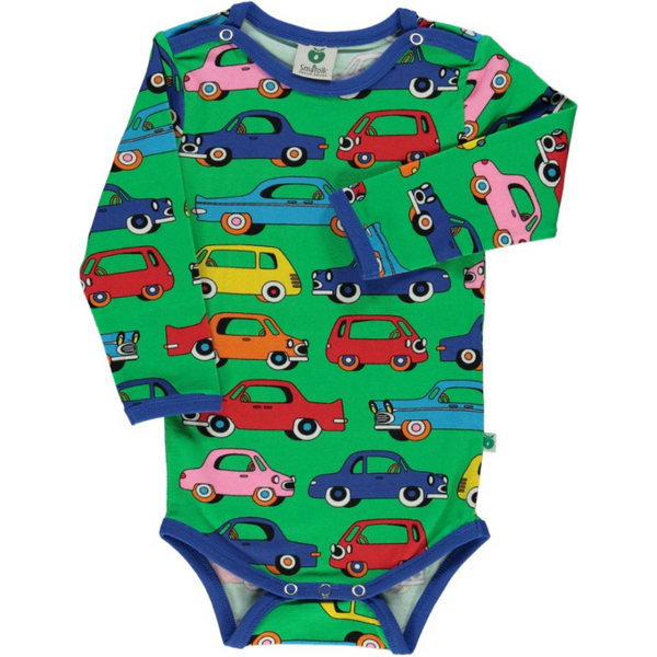 Smafolk - LS Bodysuit - Cars - Apple Green