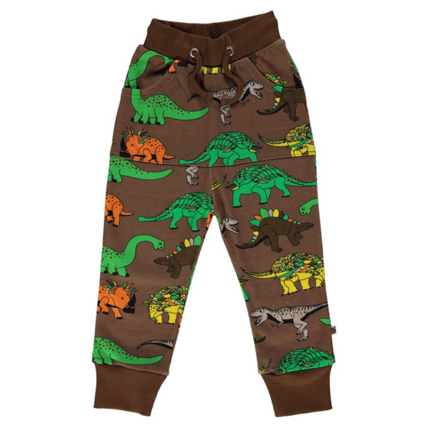 Smafolk - Sweatpants with Kangaroo pocket - Dinosaur - Toasted Cocoa