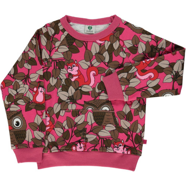 Smafolk - Sweatshirt - Owl in Tree - Carmine
