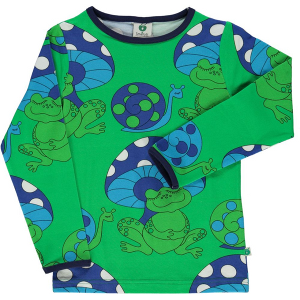 Smafolk - LS Tee - Frog and Snail - Apple Green