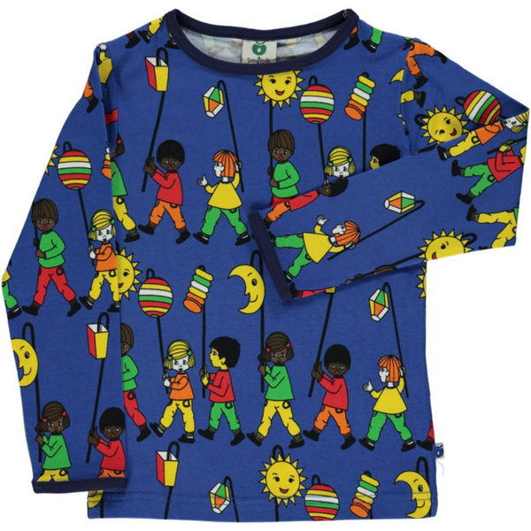 Smafolk - LS Tee - Children With Lanterns - Blue Lolite
