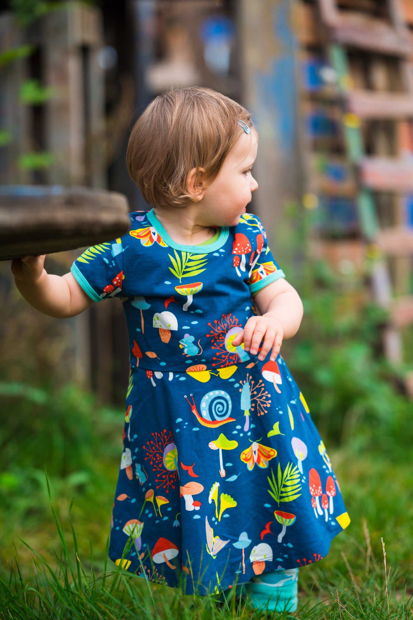 Merle Kids - SS Skater Dress - Forest At Night