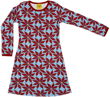 PRICE DROP * Duns Sweden - LS Dress - Poinsettia  - Blue