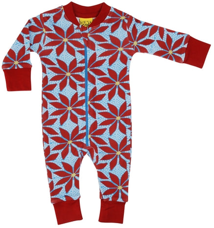 PRICE DROP * Duns Sweden Zip Suit - Poinsettia - Blue