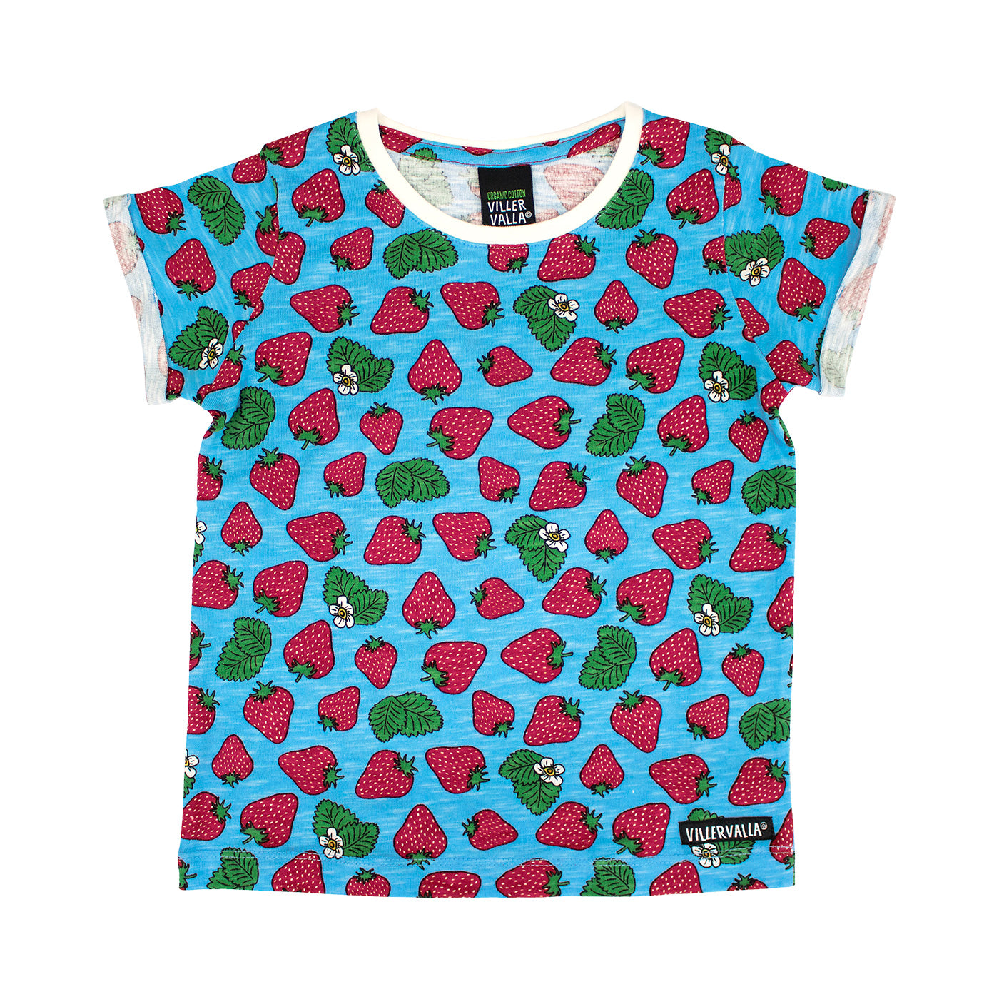 Villervalla - SS Tee - Strawberry - Aqua