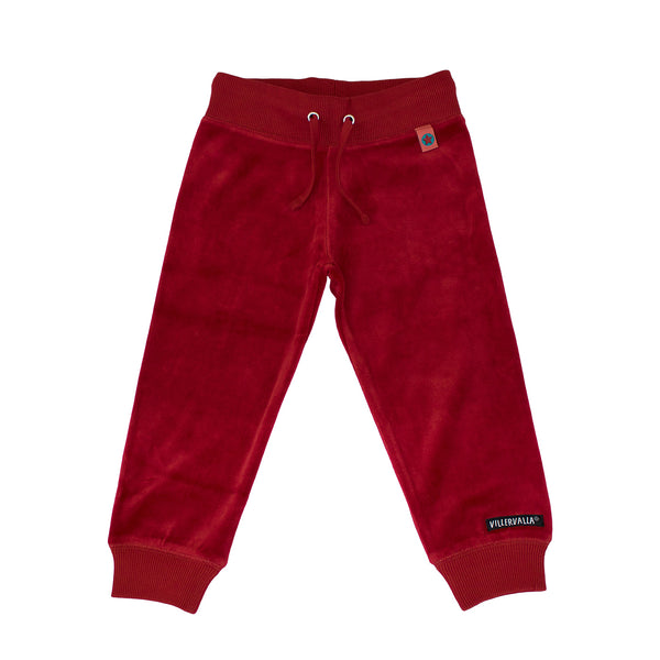 PRICE DROP * Villervalla - Relaxed Pants - Velour - Red **LAST ONE size 68cm