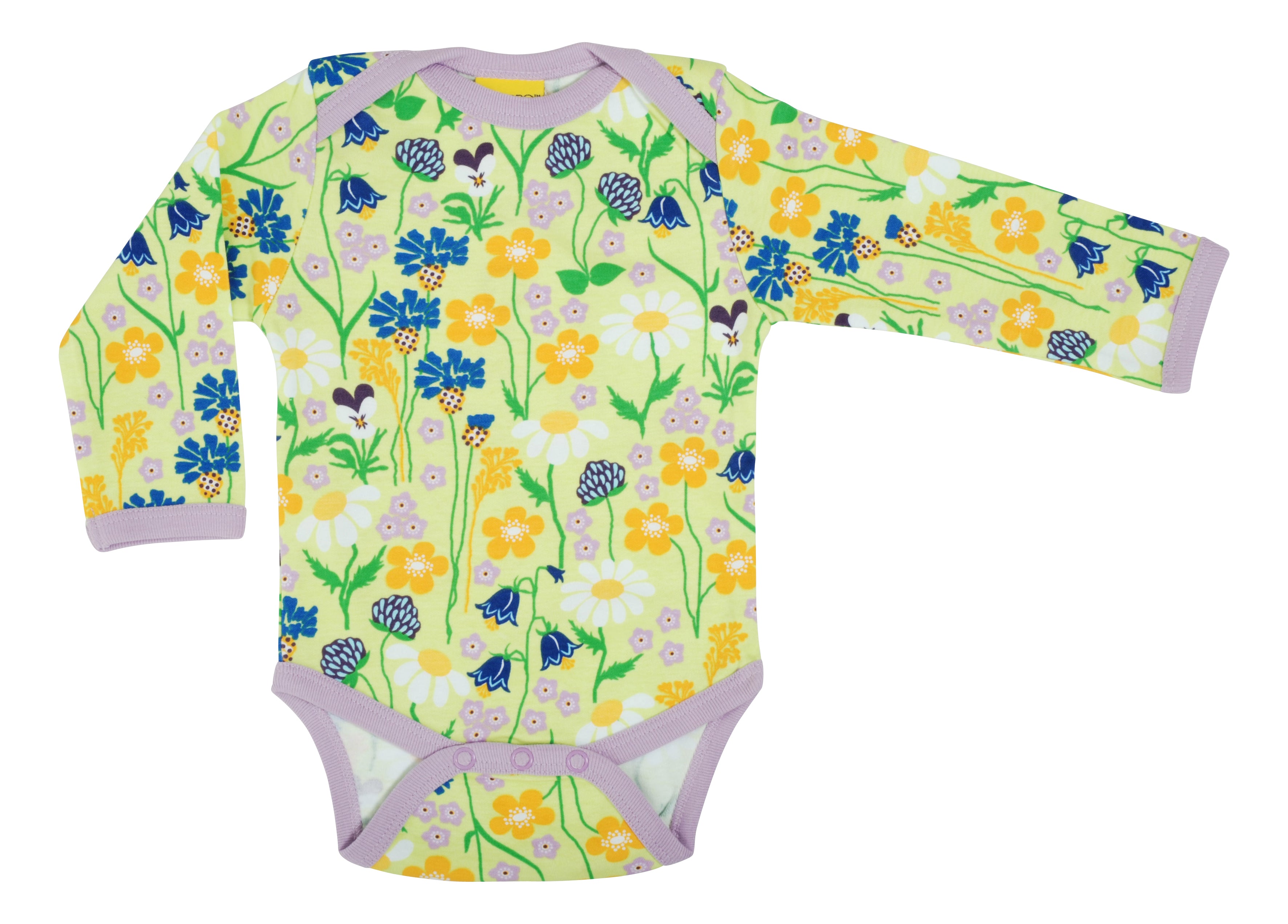 Duns Sweden LS body suit - Midsummer Flowers - Green