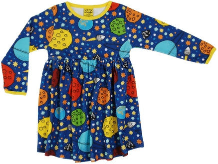 PRICE DROP * Duns Sweden LS Dress with Gathered Skirt - Space - Navy ** LAST size 80cm