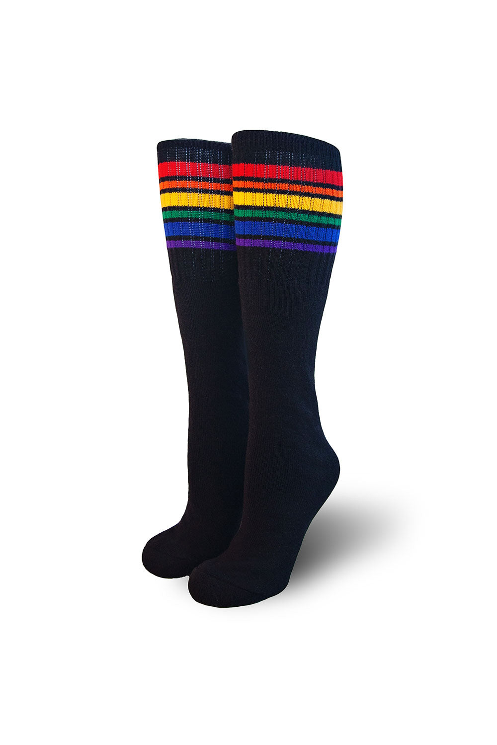 Pride Socks 10in black tubes - Brave ** Restocked