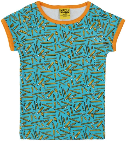 PRICE DROP * Duns Sweden SS Tee - Pencil - Turquoise