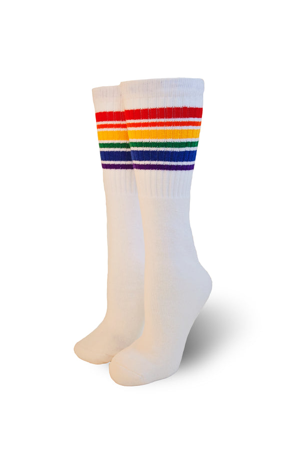 Pride Socks 25in white tubes - Fearless
