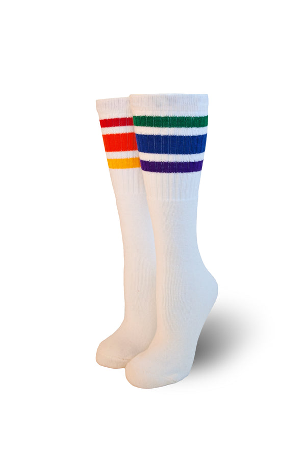Pride Socks 25in white tubes - Courage