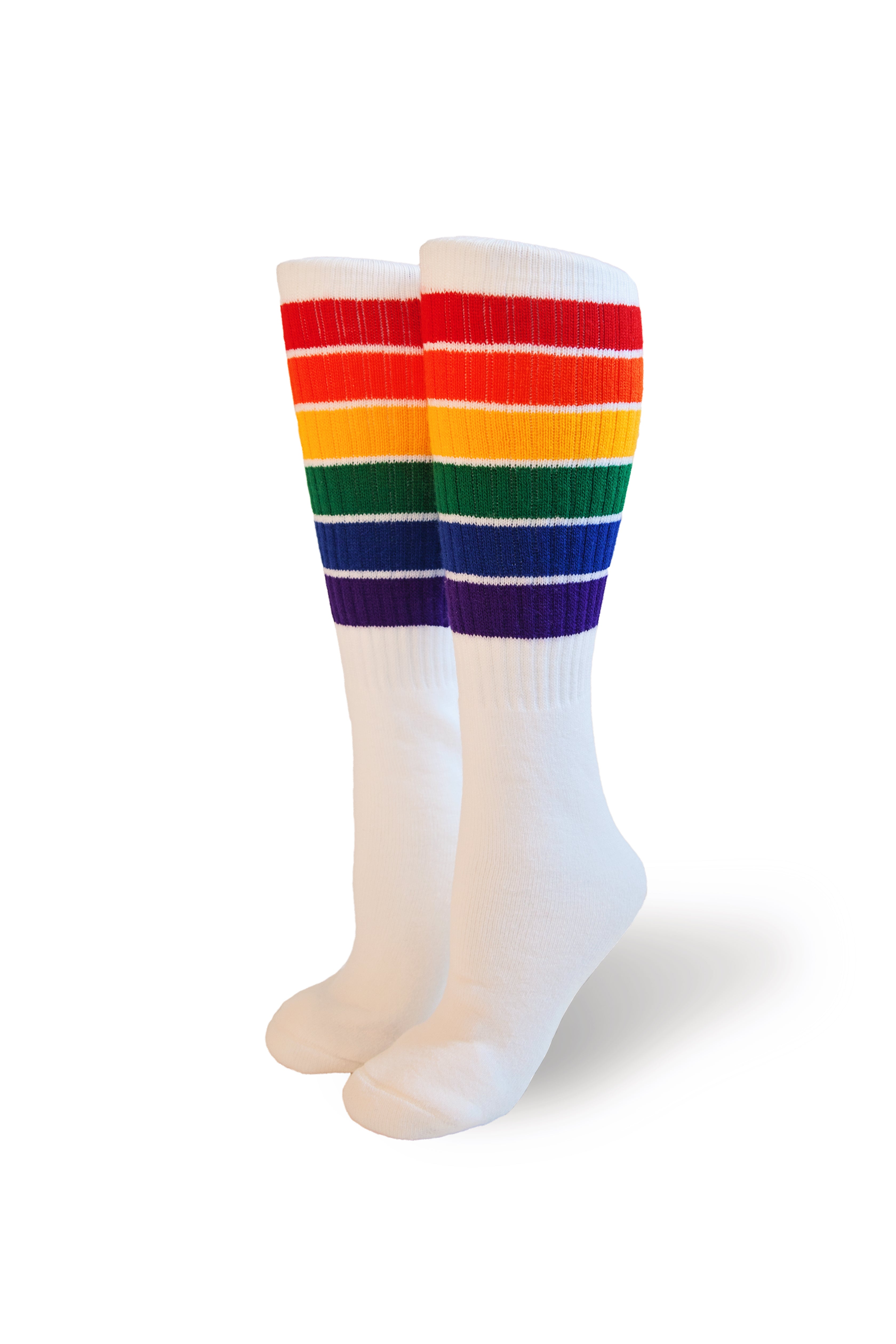 Pride Socks 22in white tubes - Yolo