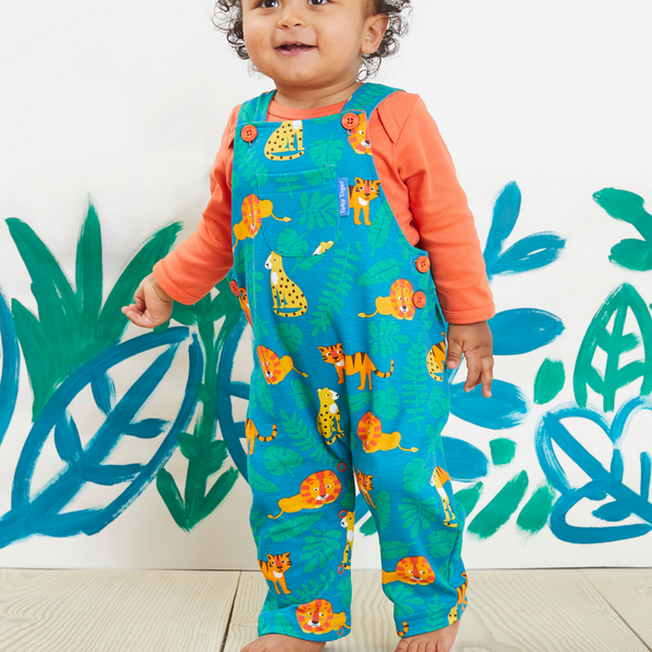 Toby Tiger - Dungarees - Organic Wild Cats